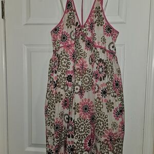New York & Company Pink Floral Backless Summer Dress